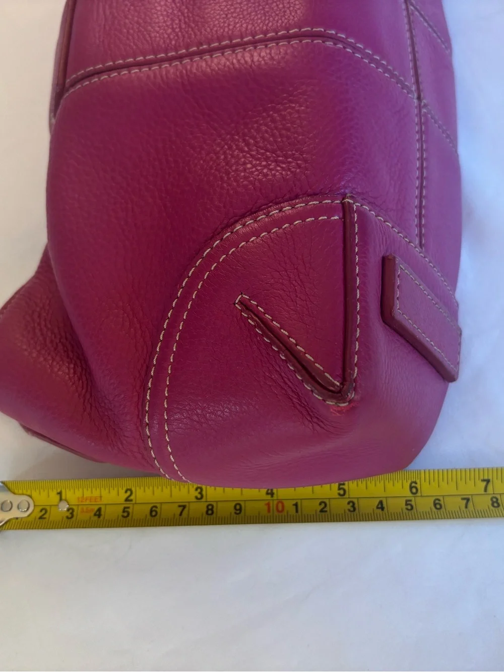 Ann Taylor Rose-Pink Leather Shoulder Bag with Front Tab